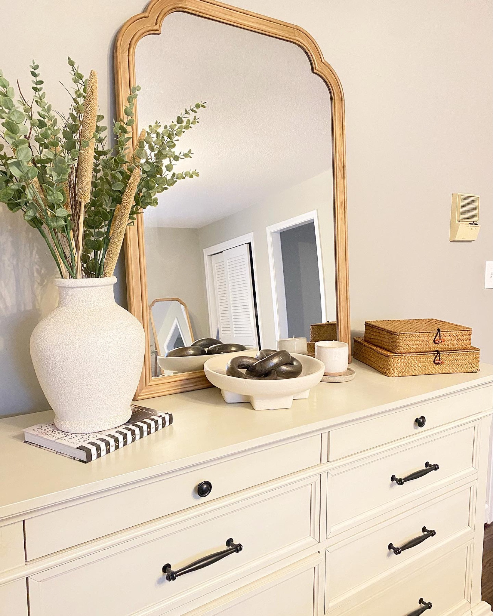 Bedroom Dresser Decor, with some of my Amazon Finds ,This vase is my favorite also the storage bins , and the terracotta bowel complete this decor .

#LTKhome #LTKFind #LTKstyletip