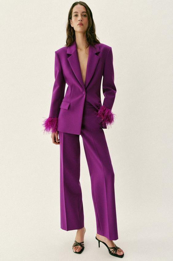 FEATHER CUFF SHOULDER PAD BLAZER | Zara US