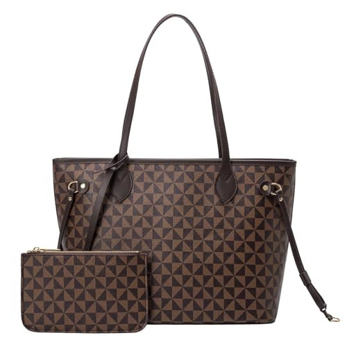 BTYAW Women Vintage Brown Checkered PU Leather Crossbody Purse brown | Amazon (US)
