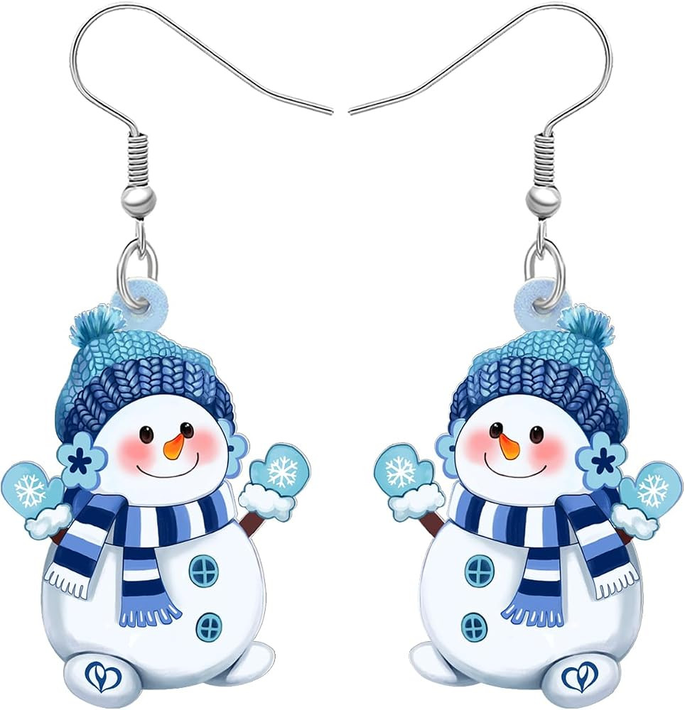 Acrylic Cute Christmas Snowman Dangle Hook Earrings Gifts for Women Holiday Hypoallergenic Jewelr... | Amazon (US)
