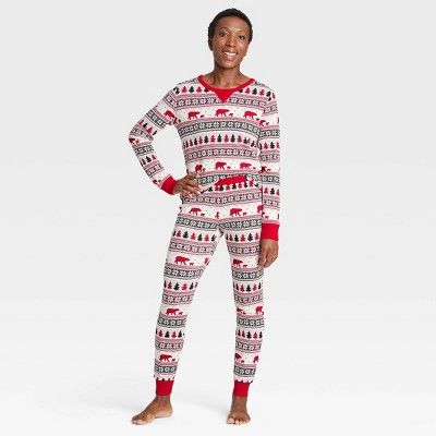 Women&#39;s Holiday Fair Isle Print Matching Family Pajama Set - Wondershop&#8482; White M | Target