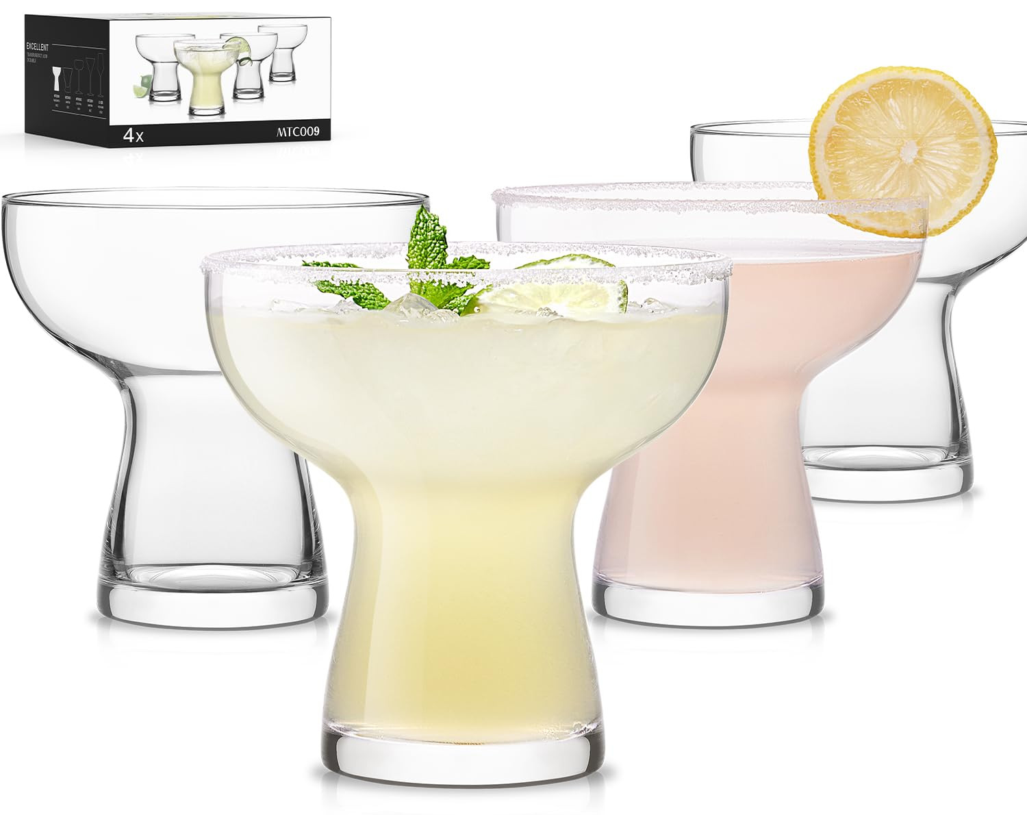 LUNA & MANTHA Martini Glasses, Martini Cocktail Glasses for Margarita, Manhattan, Cosmopolitan, E... | Amazon (US)
