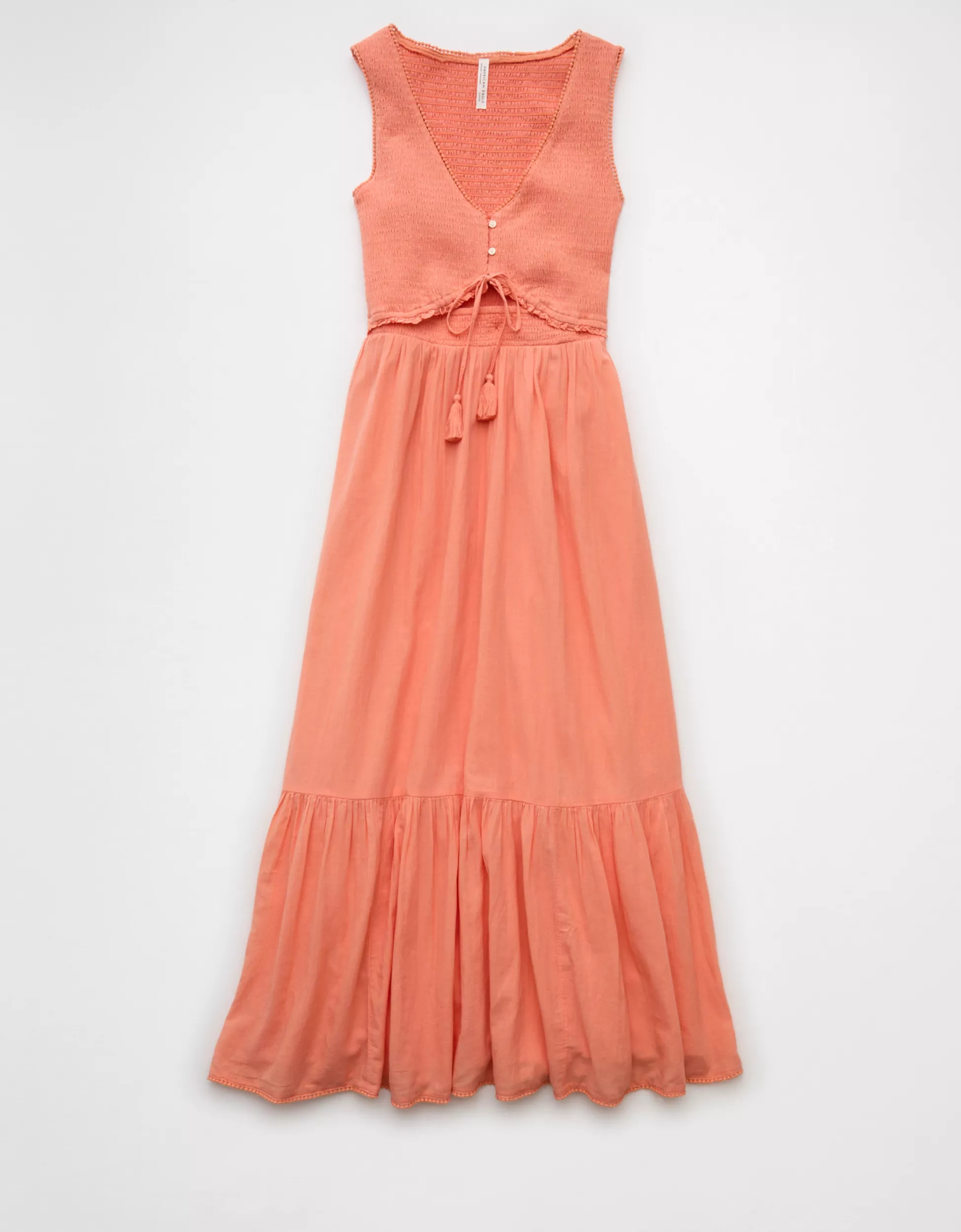 AE V-Neck Cut-Out Maxi Dress | American Eagle Outfitters (US & CA)