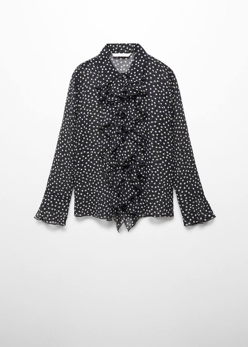 Blouse imprimée à volants -  Femme | Mango France | MANGO (FR)