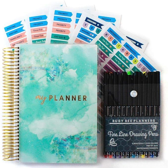 Goals & Gratitude Planner with Pens, Stickers, and Sticker Tabs (Undated) - Busy Bee Planners | Amazon (US)