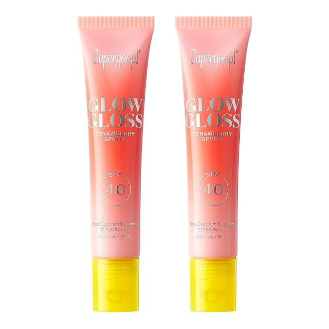 Supergoop! Glow Gloss SPF 40 Lip Balm, Strawberry Spritz (Fruity Berry Flavor, Sheer Coral Tint) ... | Amazon (US)