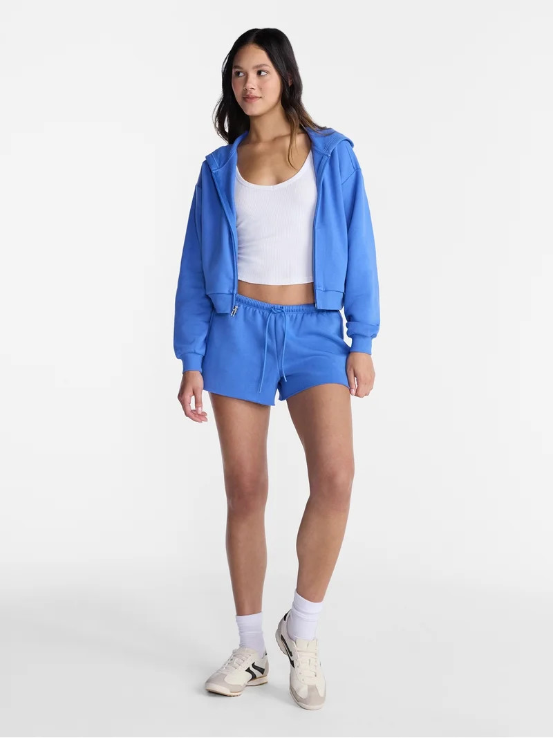 No Boundaries Skinny WB Fleece Short, Women's XXS-XXL | Walmart (US)