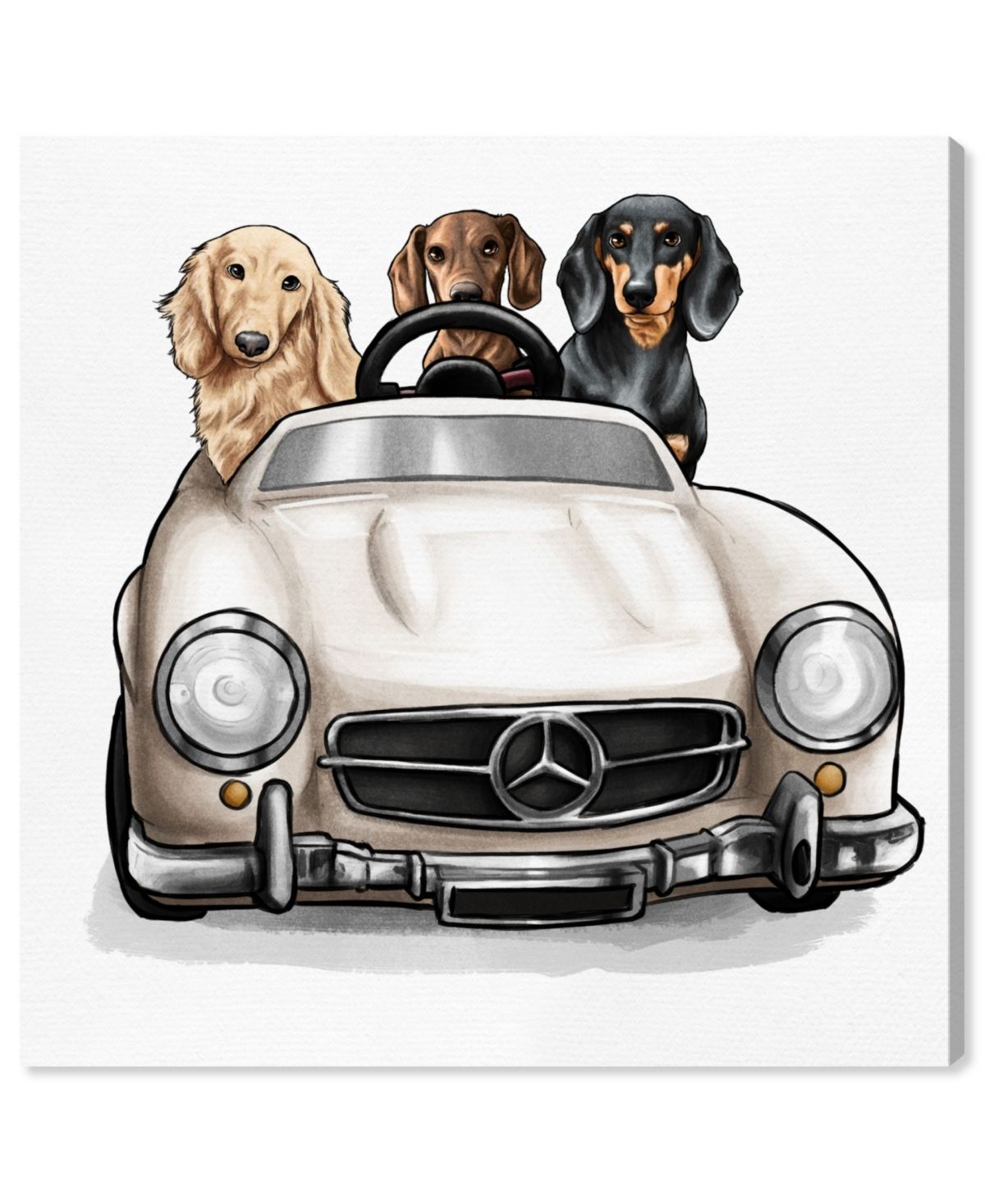 Oliver Gal Strolling in Style Dachshunds Canvas Art - 20" x 20" x 1.5 | Macys (US)