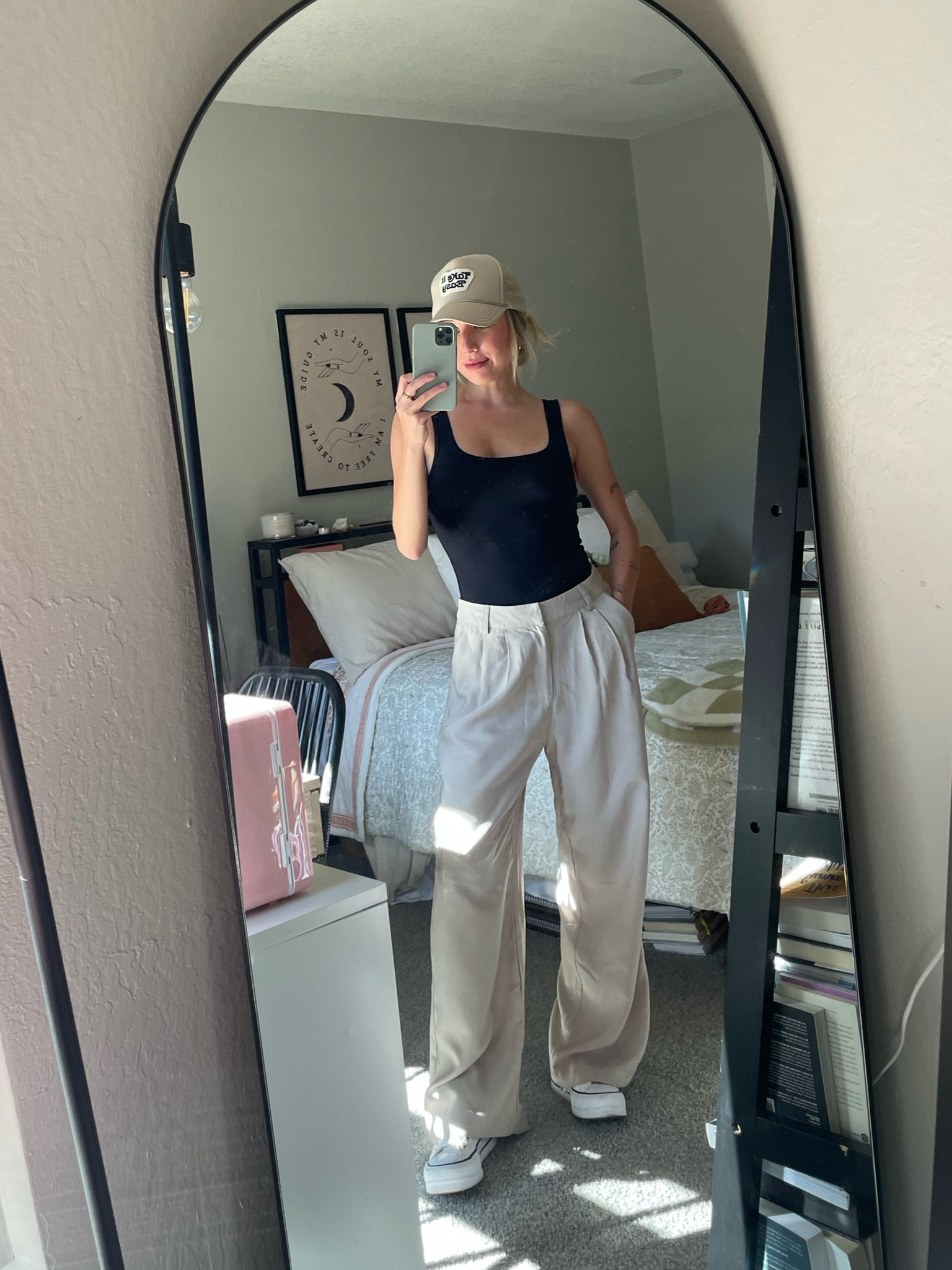 The perfect petite outfit that mixes casual + professional for a self employed coffee shop work moment 🖤 These dress pants are PERFECT (I did have to get them hemmed as I’m only 5’2” but I’m used to that). The bodysuit is also such a staple for me - I got the Abercrombie 2 pack of white and black and wear them constantly!

#LTKFindsUnder50 #LTKWorkwear #LTKFindsUnder100