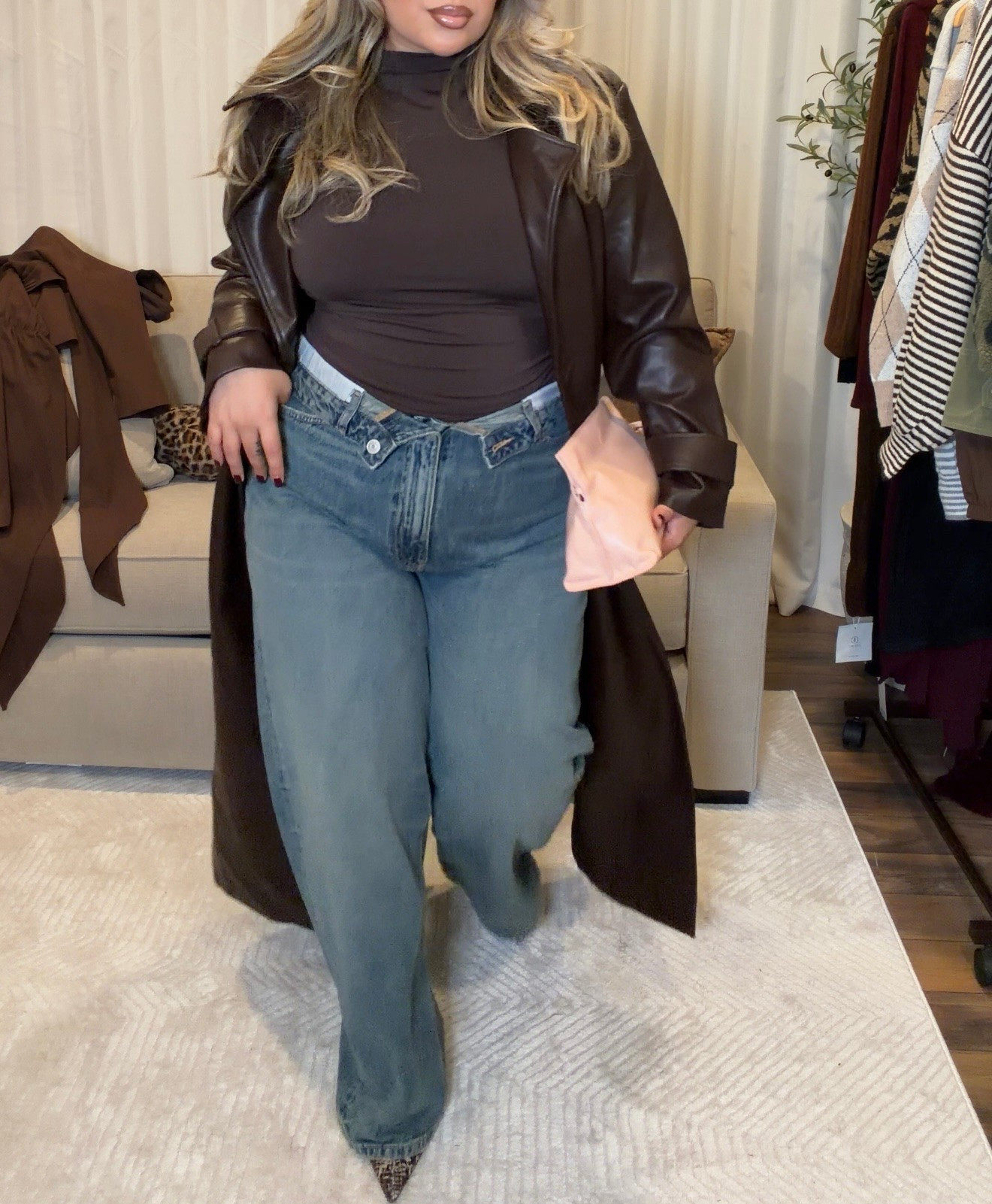 Top: L 
Jeans: 12 (44 Zara) 
Trench: M

#LTKootd #LTKSeasonal #LTKMidsize