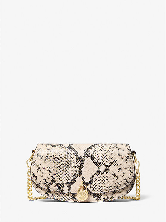 Mila Small Snake Embossed Crossbody Bag | Michael Kors US
