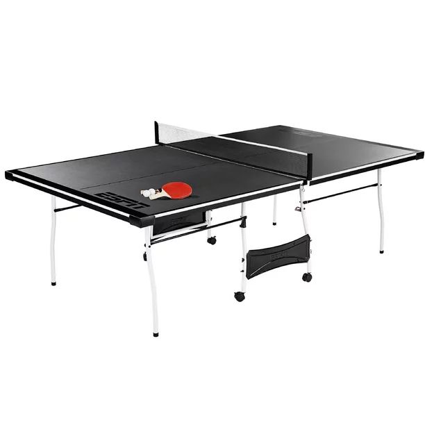 ESPN Mid Size 15mm 4-Piece Indoor Table Tennis Table, Accessories Included, Black - Walmart.com | Walmart (US)