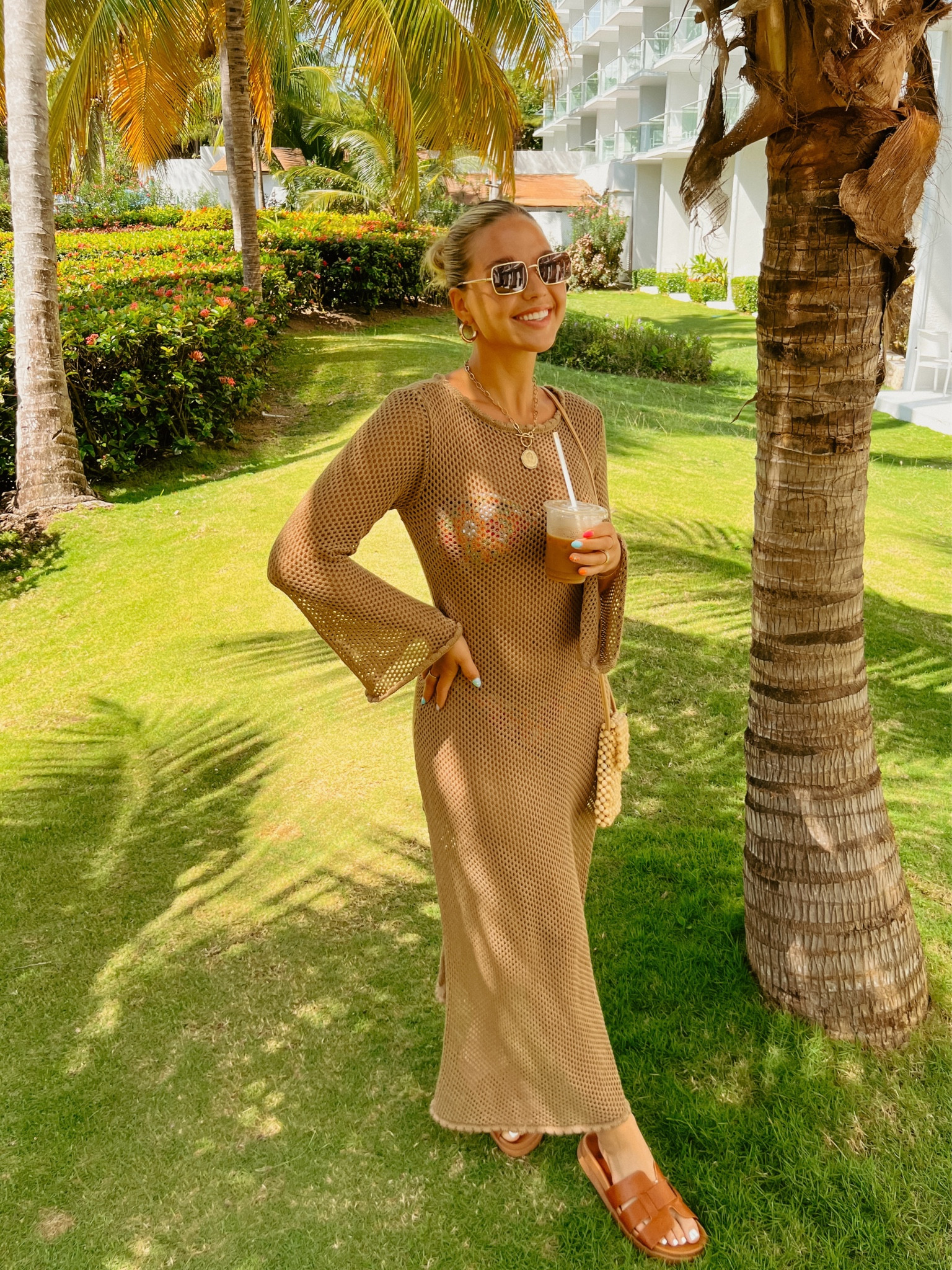 New fav coverup 🙈 wearing a size small and honestly good quality! Also linked my swimsuit underneath, wearing a size medium & great quality ☀️