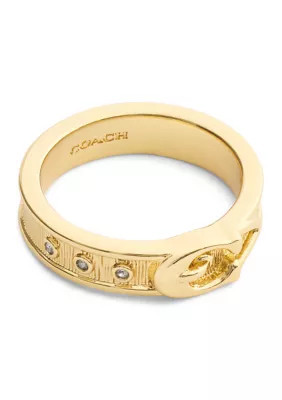 COACH Signature C Buckle Band Ring | Belk