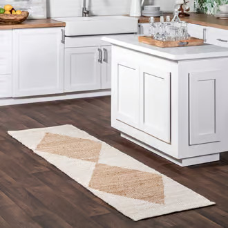 Rugs USA Ivory Staccato Jute Harlequin Trellis rug - Casuals Runner 2' 6"" x 6' | Rugs USA