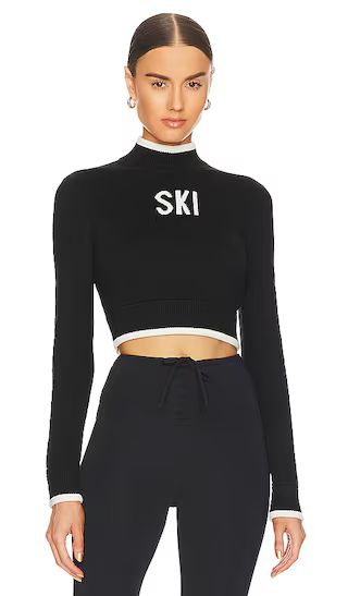 Cropped Ski Sweater in Black & Cream | Revolve Clothing (Global)