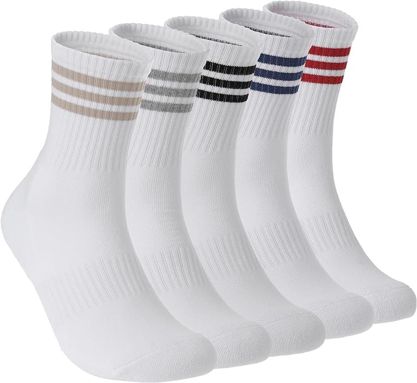PERFECT CORNER Cotton Cushioned Arch Support Training Gym Athletic Quarter Socks for Workout Tenn... | Amazon (US)