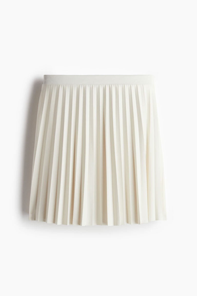 H & M - Pleated jersey skirt - White | H&M (UK, MY, IN, SG, PH, TW, HK)