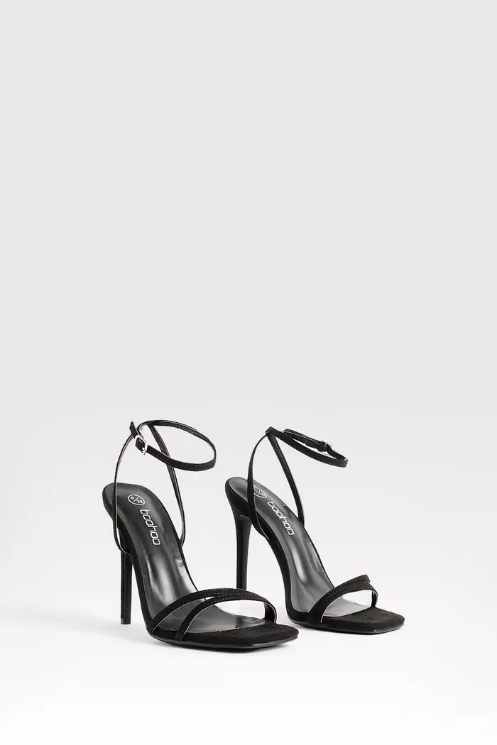 Double Strap Barely There Stiletto Heels | boohoo (US & Canada)