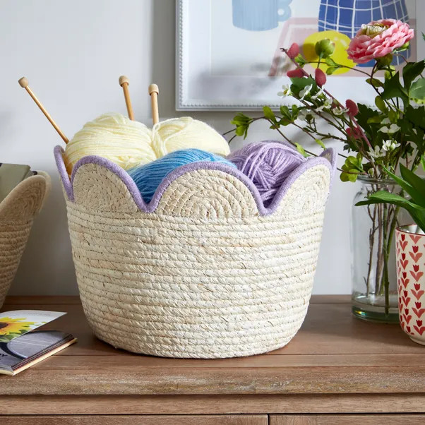 Medium Scalloped Maize Basket | Dunelm (migrated)