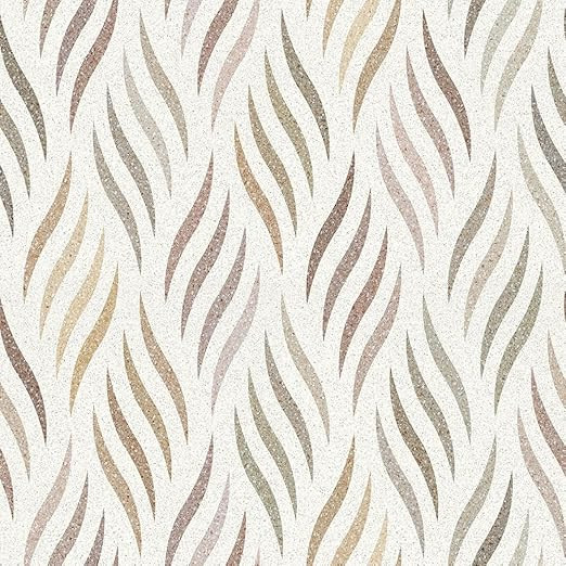 Boho Wave Leaf Geometric Wallpaper, Cream PVC, Peel and Stick, Removable, Renter Friendly, Vintag... | Amazon (US)