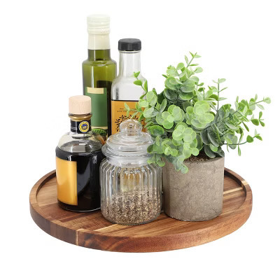 MegaChef 12 Inch Acacia Wood Lazy Susan Tray | Target