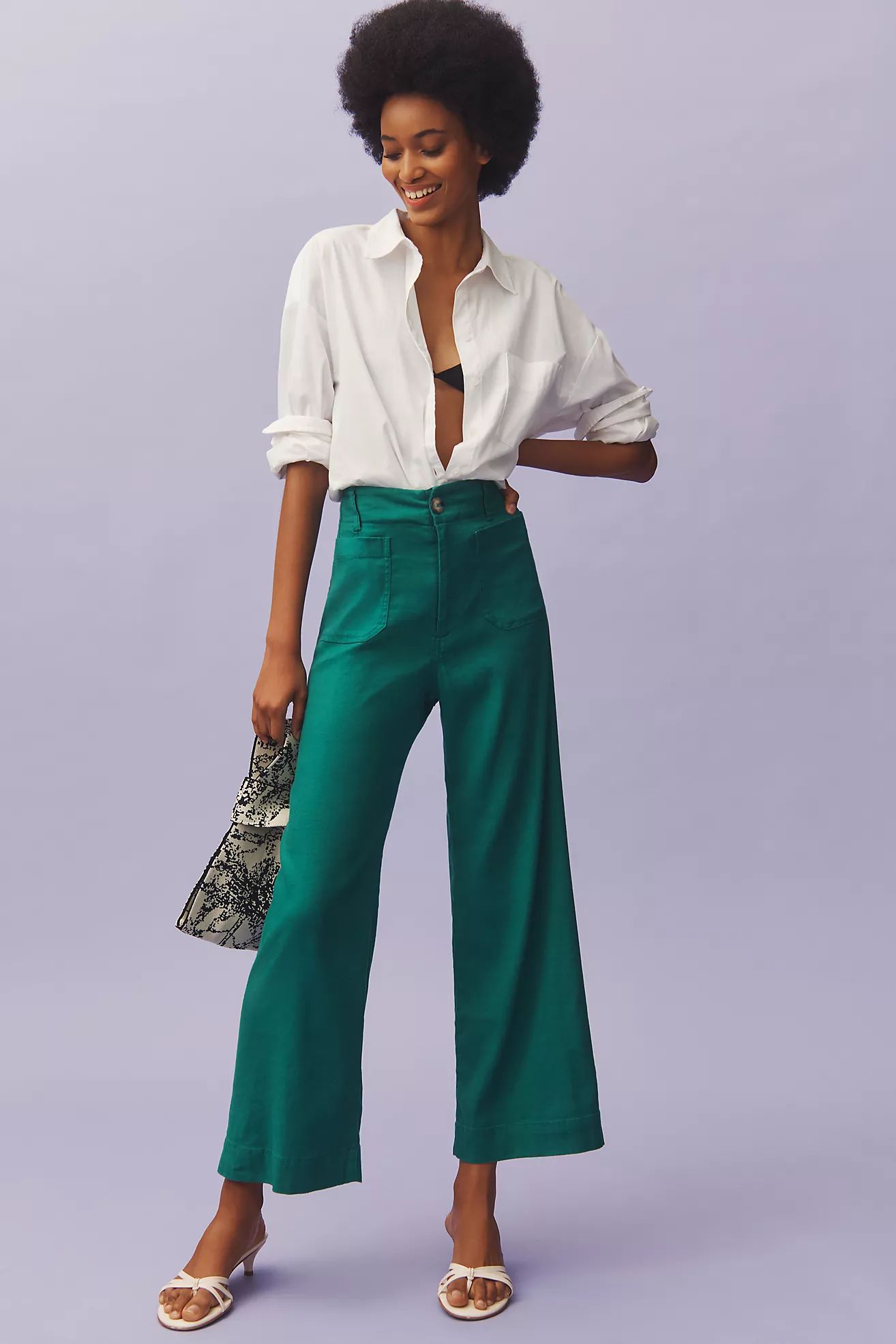 The Colette Cropped Wide-Leg Pants by Maeve: Linen Edition | Anthropologie (US)