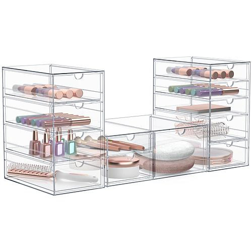 Sorbus 3-pk Makeup Organizers With 12 Drawers | HSN