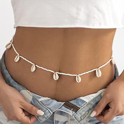 Sethain Boho Tassel Waist Chain White Beads Belly Chains Shell Waist Chain Bikini Chain Body Jewe... | Amazon (UK)