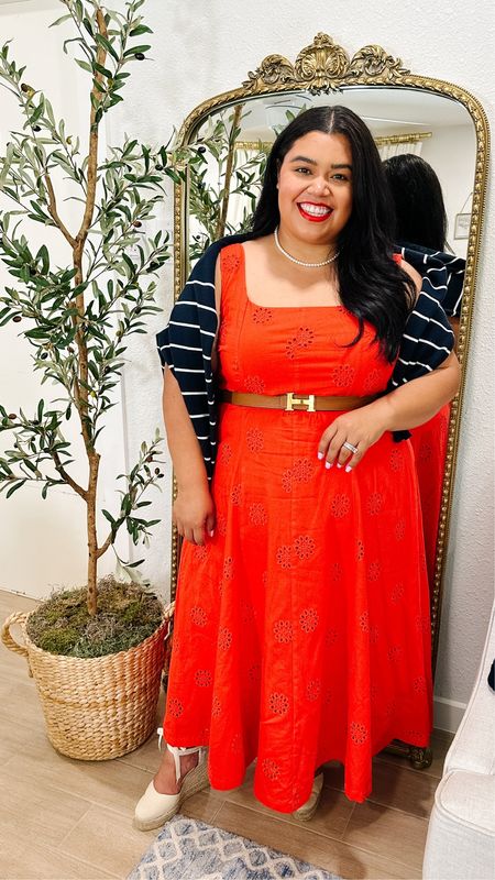 ☀️ SMILES AND PEARLS WALMART SUMMER FAVS ☀️ I love this red orange color. It’s eyelet and fully lined. I love the square neckline and the smocked back. 
Size XXL
Height 5’1”

Walmart fashion, plus size fashion, summer dress, wedding guest dress, workwear, white dress, eyelet dress, Walmart find, size 18, Time and Tru, Sofia Vergara dress, church outfit, travel outfit, church dress, graduation dress, brunch outfit, Walmart dress, Free Assembly

#LTKWorkwear #LTKMidsize #LTKPlusSize
