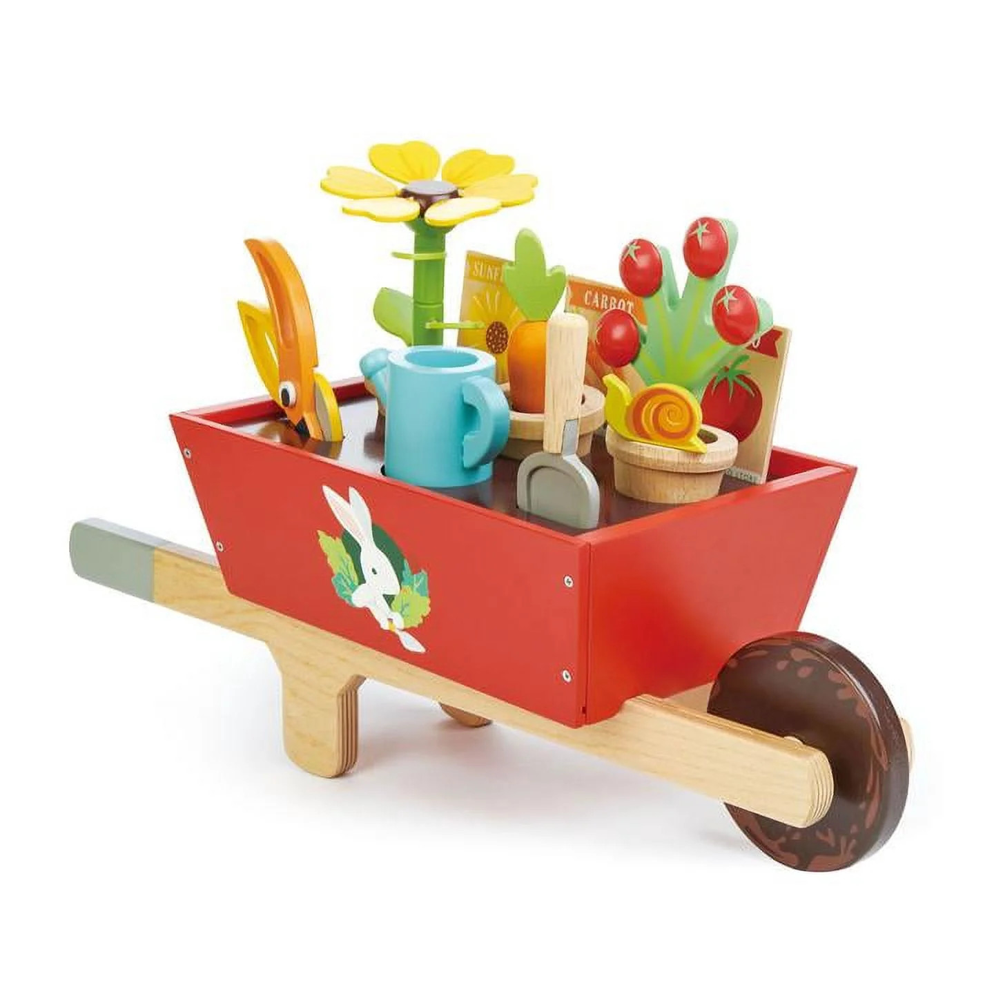 Tender Leaf Toys - Garden Wheelbarrow Set - Deluxe Garden Pretend Play Wooden Toy Set for Gardeni... | Walmart (US)