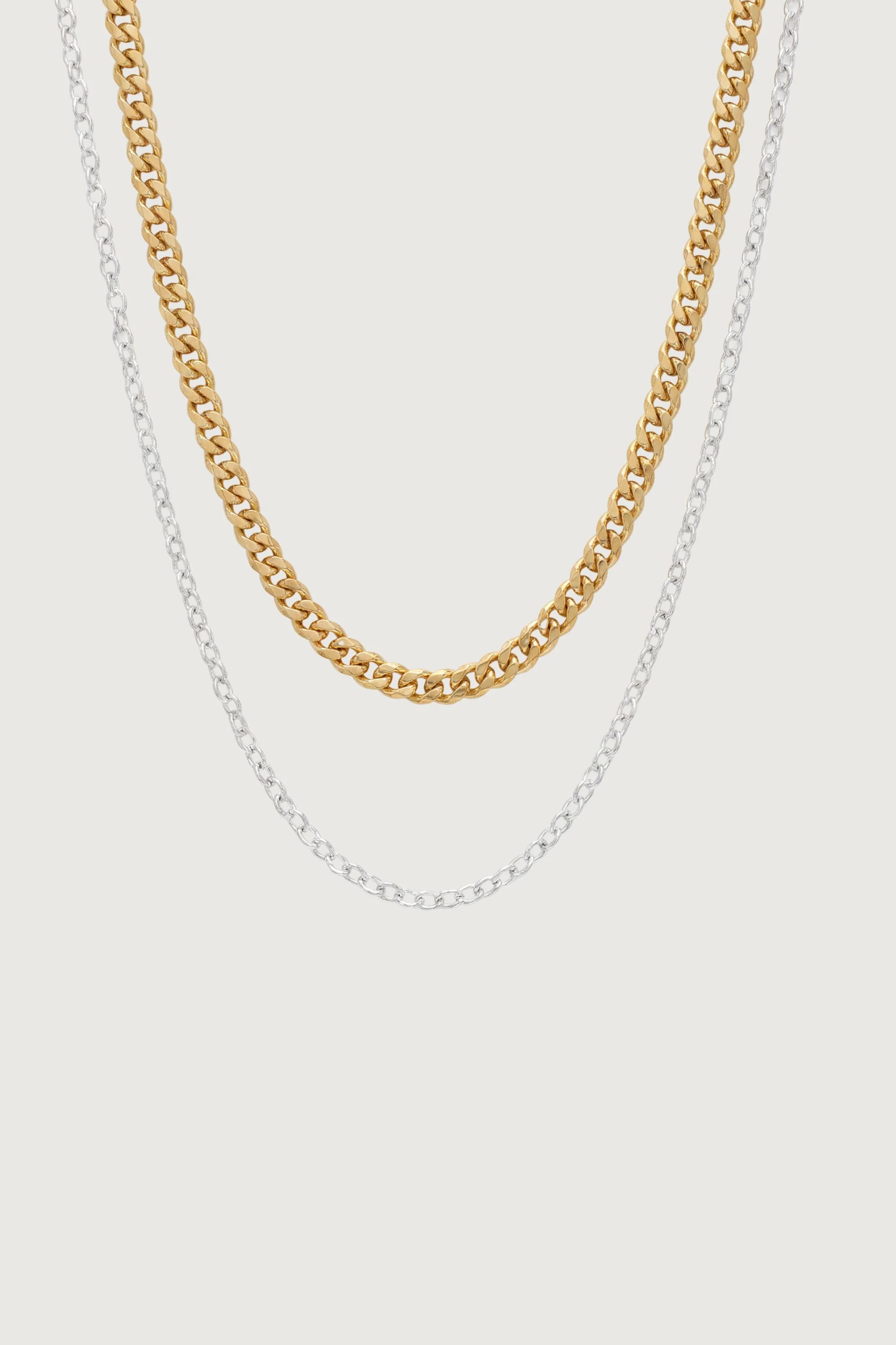 LAYERED DUAL TONE NECKLACE | OAK + FORT