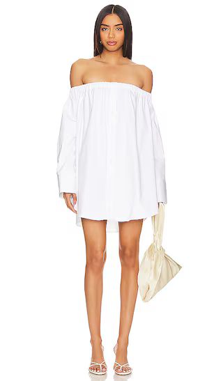 Fenna Off Shoulder Mini Dress in White | Revolve Clothing (Global)