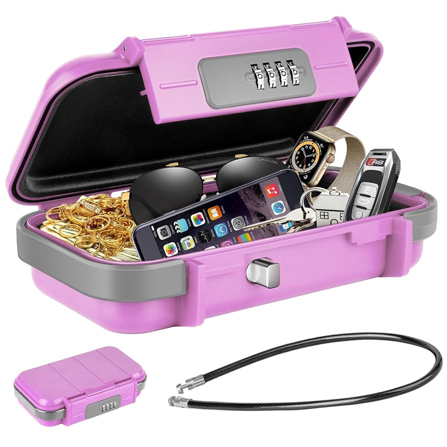 HUANLANG Portable Safe Lock Box with Combination Lock Mini Beach Travel Safe Waterproof Small Loc... | Amazon (US)