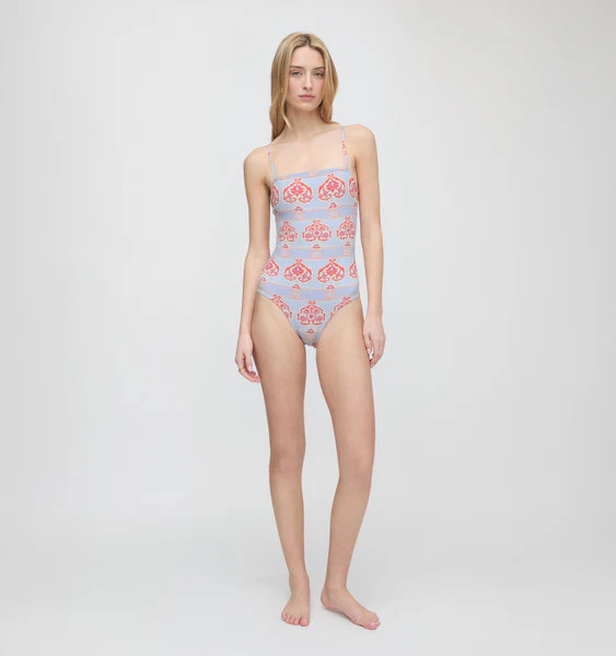 The Giana One Piece - Poppy Damask Stripe | Hill House Home US