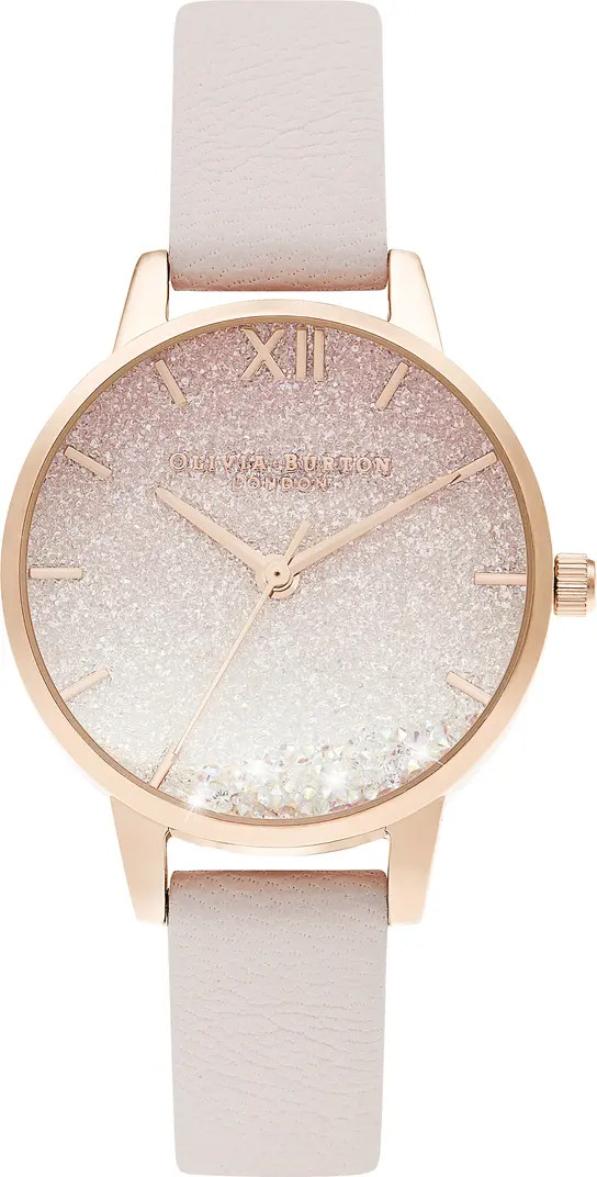 Olivia Burton Sunrise Wishing Waves Leather Strap Watch, 38mm | Nordstrom | Nordstrom