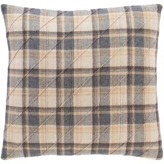 Home Decorators Collection Beige Plaid 18 in. x 18 in. Square Decorative Throw Pillow S0016102339... | The Home Depot