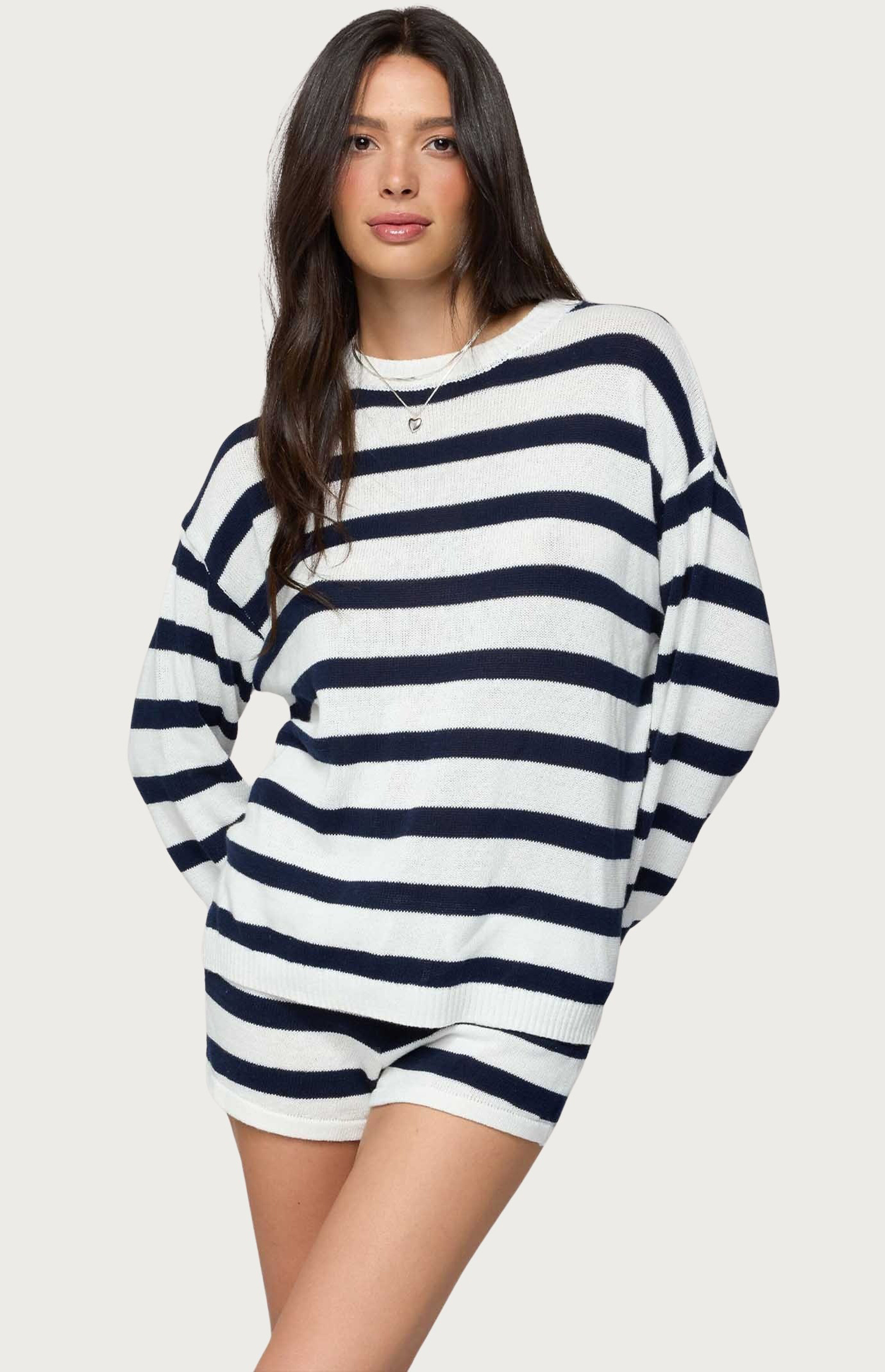 Edikted Amaris Oversized Striped Knit Sweater | PacSun