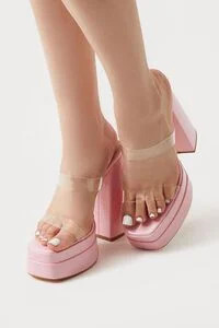 Clear-Vamp Stacked Platform Heels | Forever 21 (US)