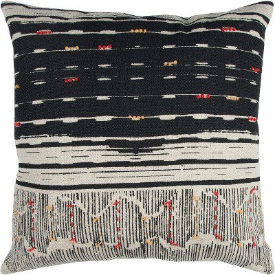 HomeRoots 22" Black And White Striped Cotton Throw Pillow | Target