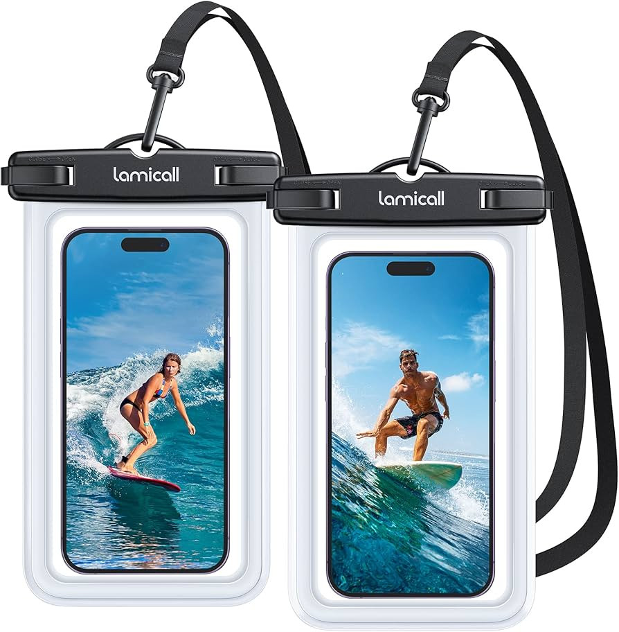 Lamicall Waterproof Phone Pouch Case - [2 Pack][Easy Lock & Heavy Duty] IPX8 Water Proof Cell Pho... | Amazon (US)