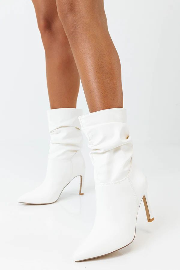 The Dash Faux Leather Boot in Ivory | Impressions Online Boutique