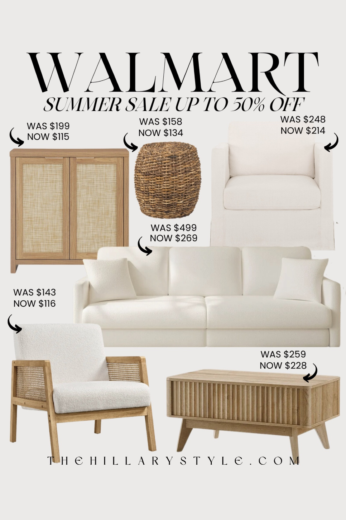 WALMART Summer SALE: Modern Furniture accent cabinet, sideboard, sofa, accent chair, coffee table, ottoman. 

#LTKStyleTip #LTKSummerSales #LTKHome