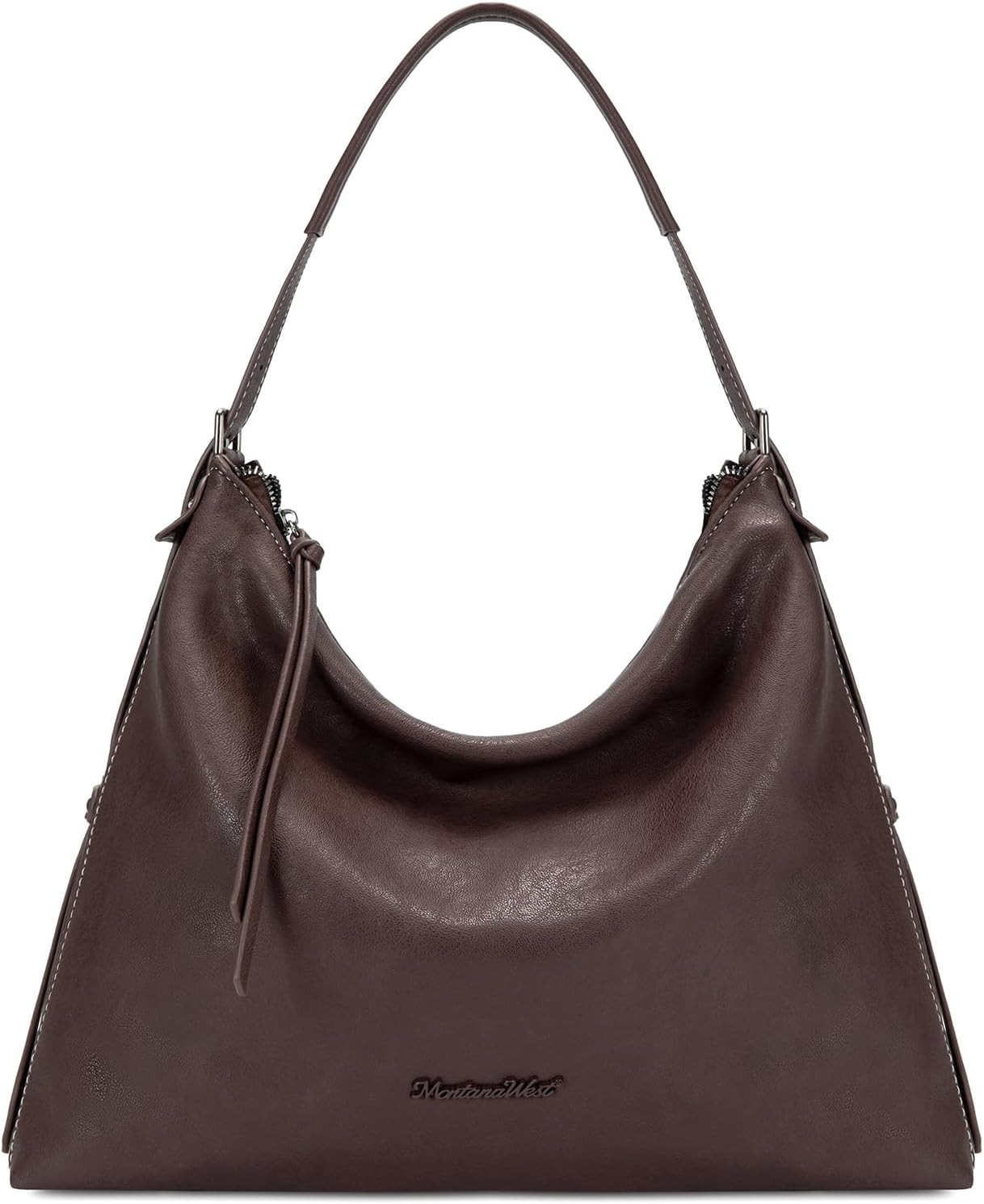 Montana West Large Hobo Bags for Women Slouchy Shoulder Handbags Ultra Soft Vegan Leather Crossbody Purse With Zipper | Amazon (US)