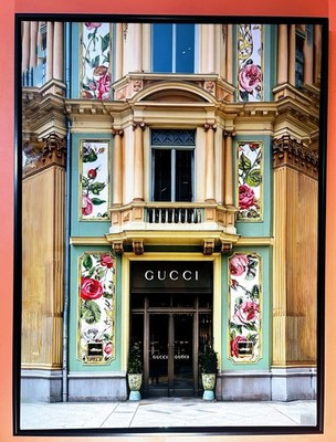 Wall Art Gucci Storefront Embellished Canvas Framed 24”x18” | eBay US