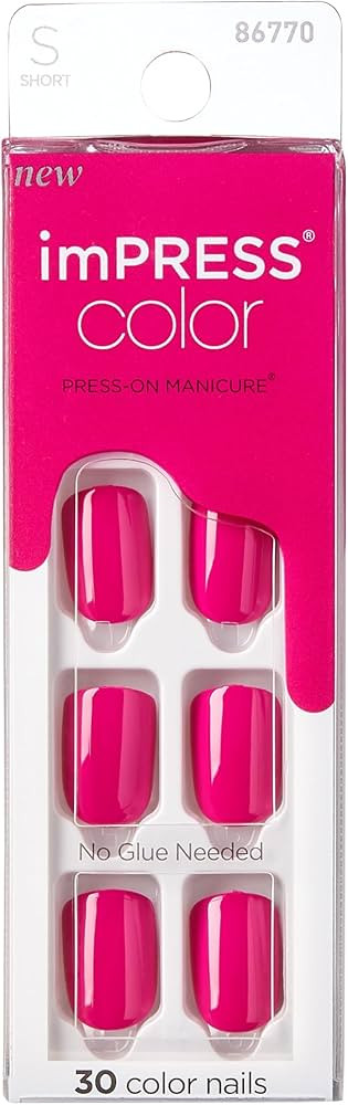 KISS imPRESS Color Press-On Nails Polish-Free Manicure Set, ‘Orchid Festival’, 30 Chip-Proof,... | Amazon (US)
