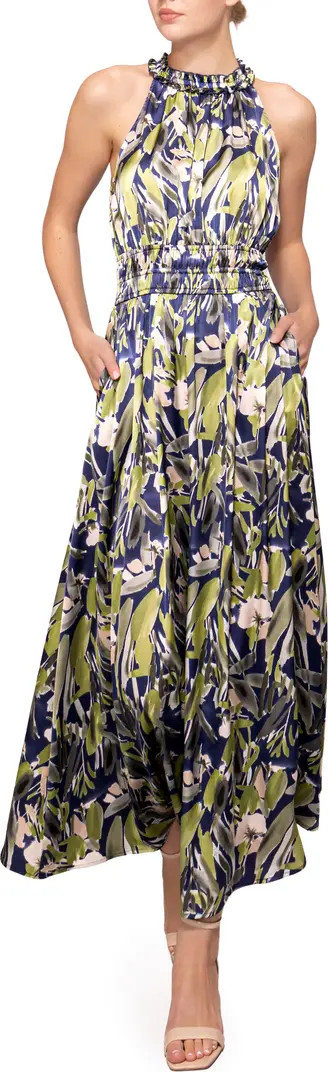 Print Ruffle Sleeveless Maxi Dress | Nordstrom