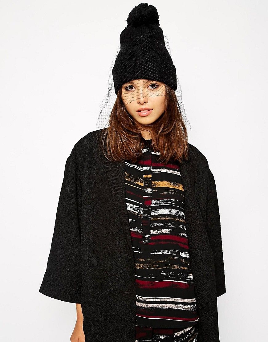 Monki Rubina Veil Hat - Black | Asos ROW