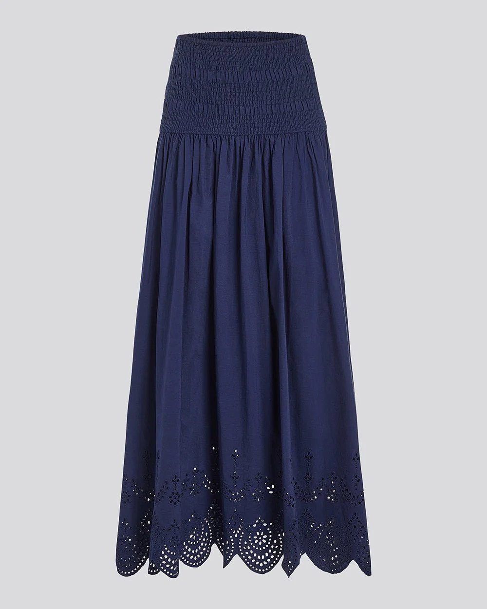 The Eyelet Zaria Skirt in French Navy | Solid & Striped