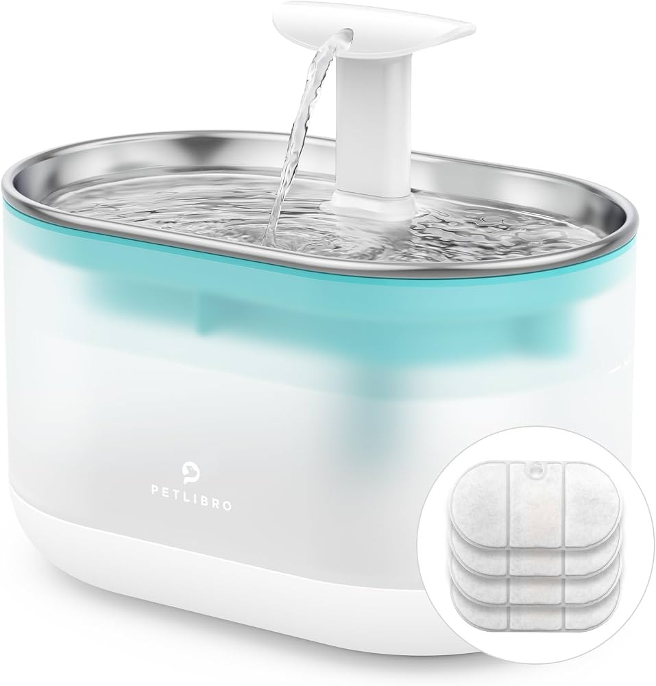 Cat Water Fountain Stainless Steel,Ultra Quiet,71fl oz/2.1L Automatic Cat Fountain,Two Flow Modes... | Amazon (US)